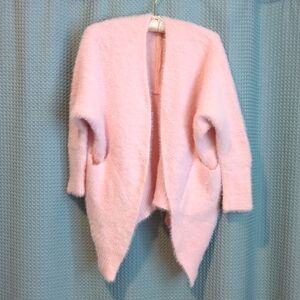 EUC Sz XS Chic wish fuzzy pink cardigan